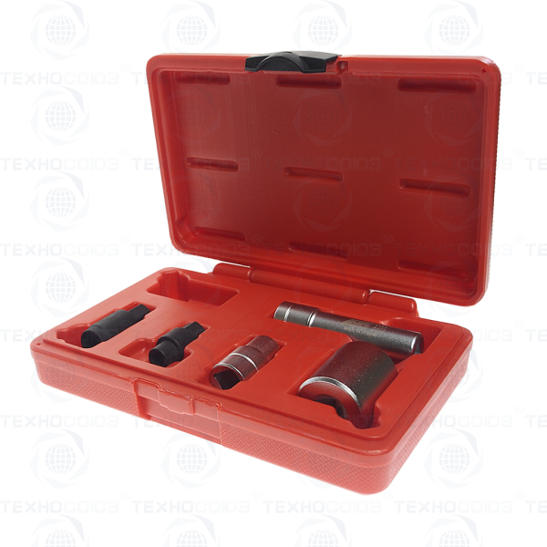 JTC-4493 НАБОР ГОЛОВОК ДЛЯ ТНВД СПЕЦИАЛЬНЫХ (BOSCH VE, TDI, CR) 5 ПРЕДМЕТОВ