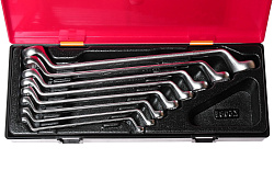 Набор ключей накидных 75 6-24мм (в кейсе) угол 45гр. 8 шт JTC-K6081 