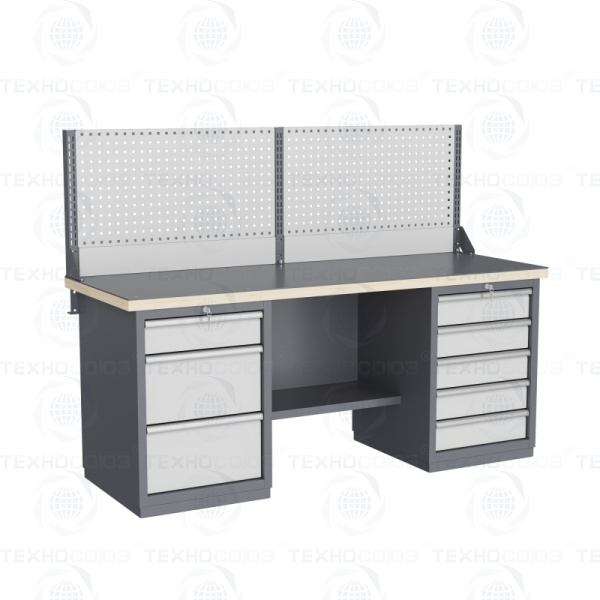 GRAND 205.35.4 Верстак металлический (двухтумбовый)